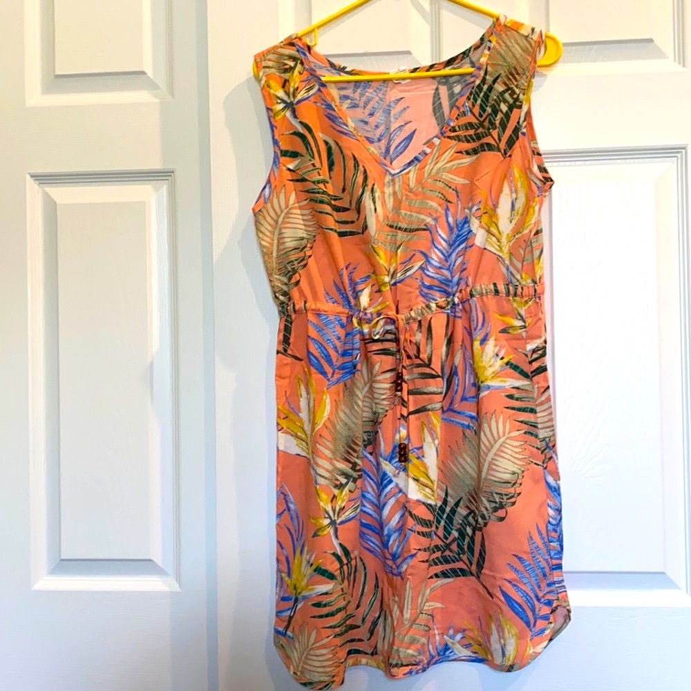 Hawaiian/ Palm Print Dress size Large